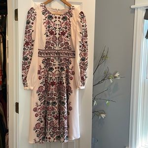 Gal Meets Glam cream dress with pink and green print